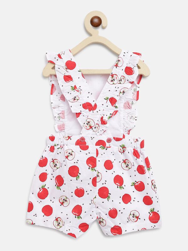 White All Over Printed Romper image number null